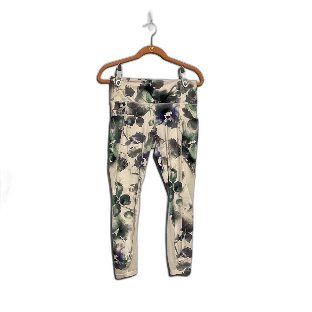 Athleta Mesh Workout Mudra Leggings Floral Size M